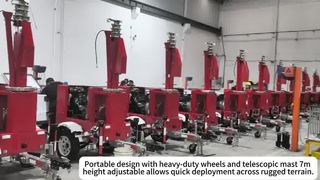 Industriële mobiele zonne-lichttoren Bewakingscamera's Trailer Fabrikant van zonne-lichttorens